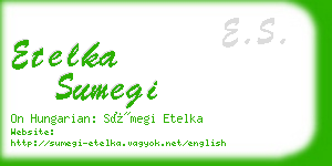 etelka sumegi business card